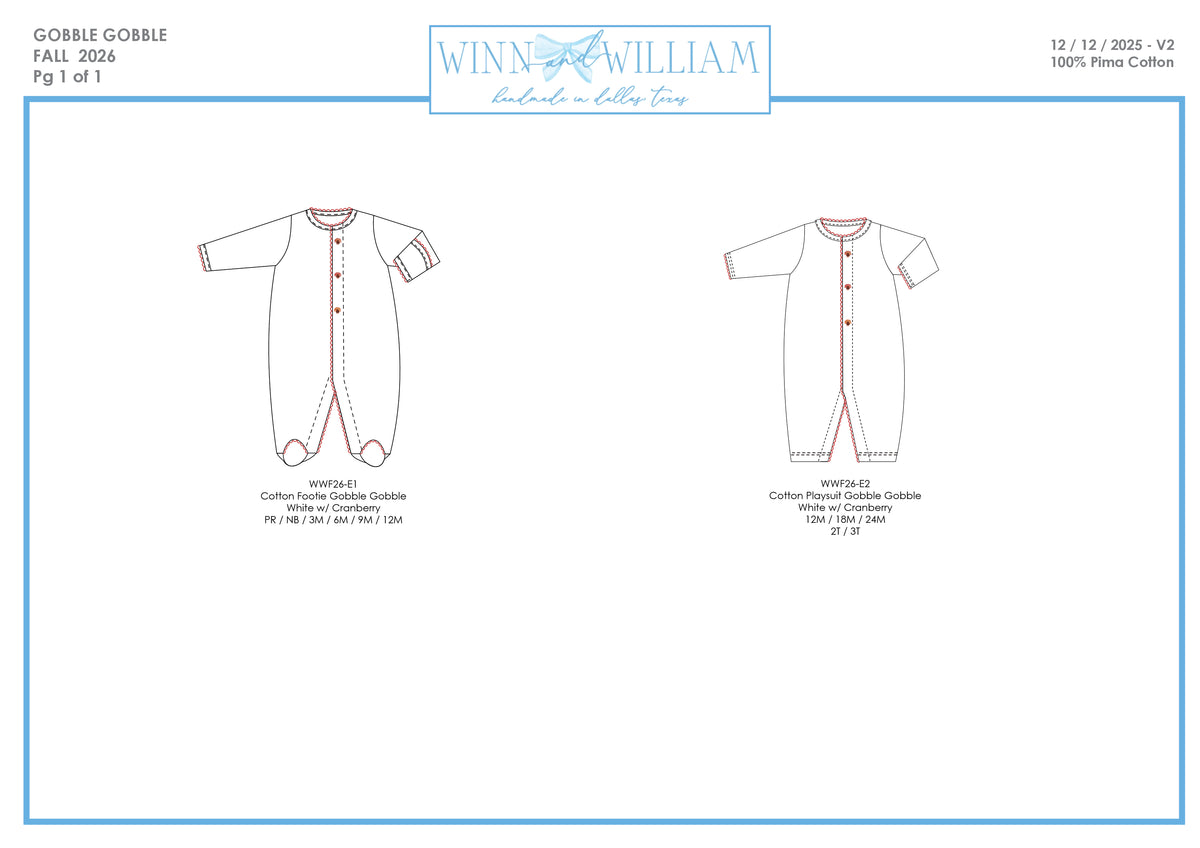 Gobble Gobble Sleeper and Playsuit