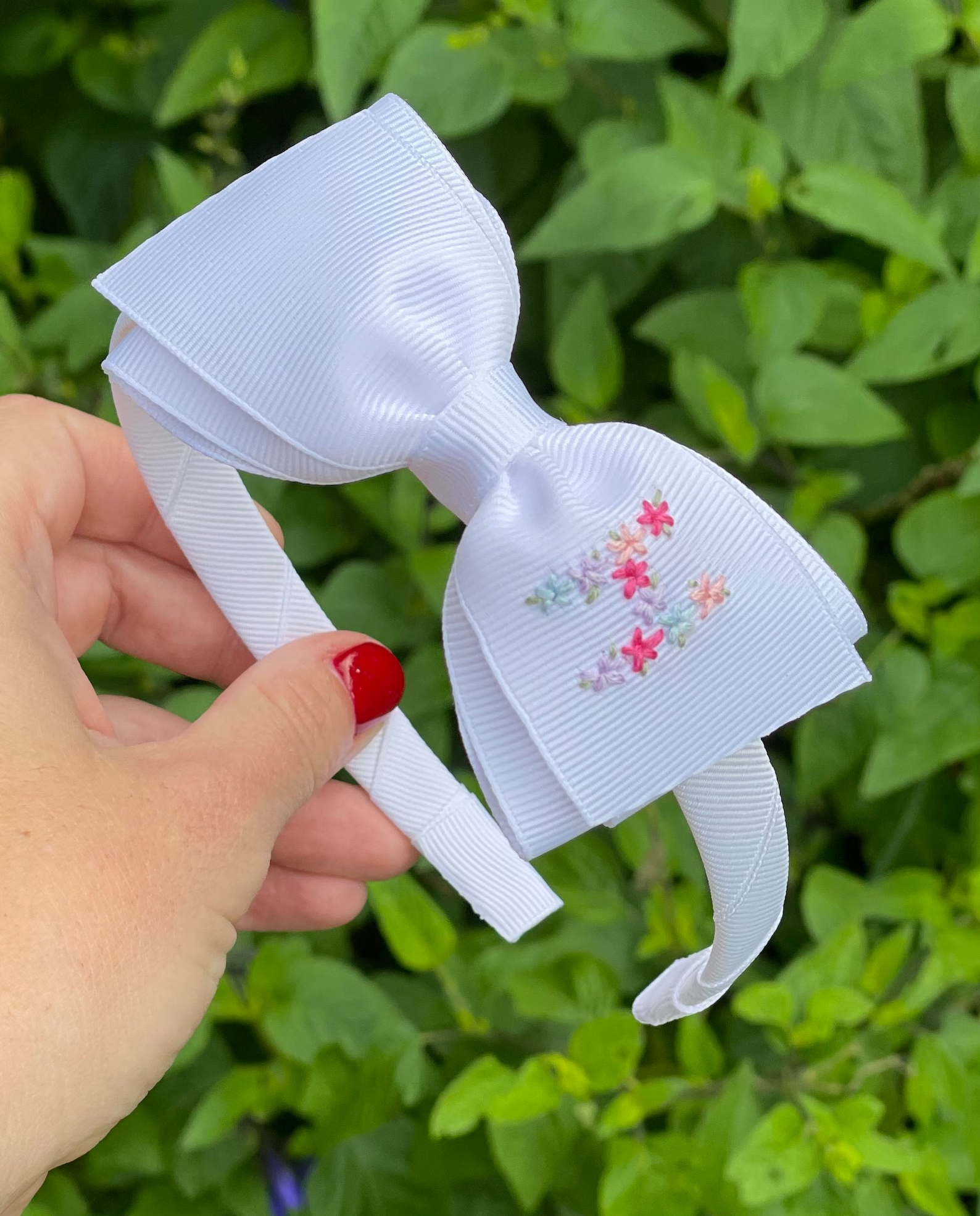 Floral Initial Hard Headband