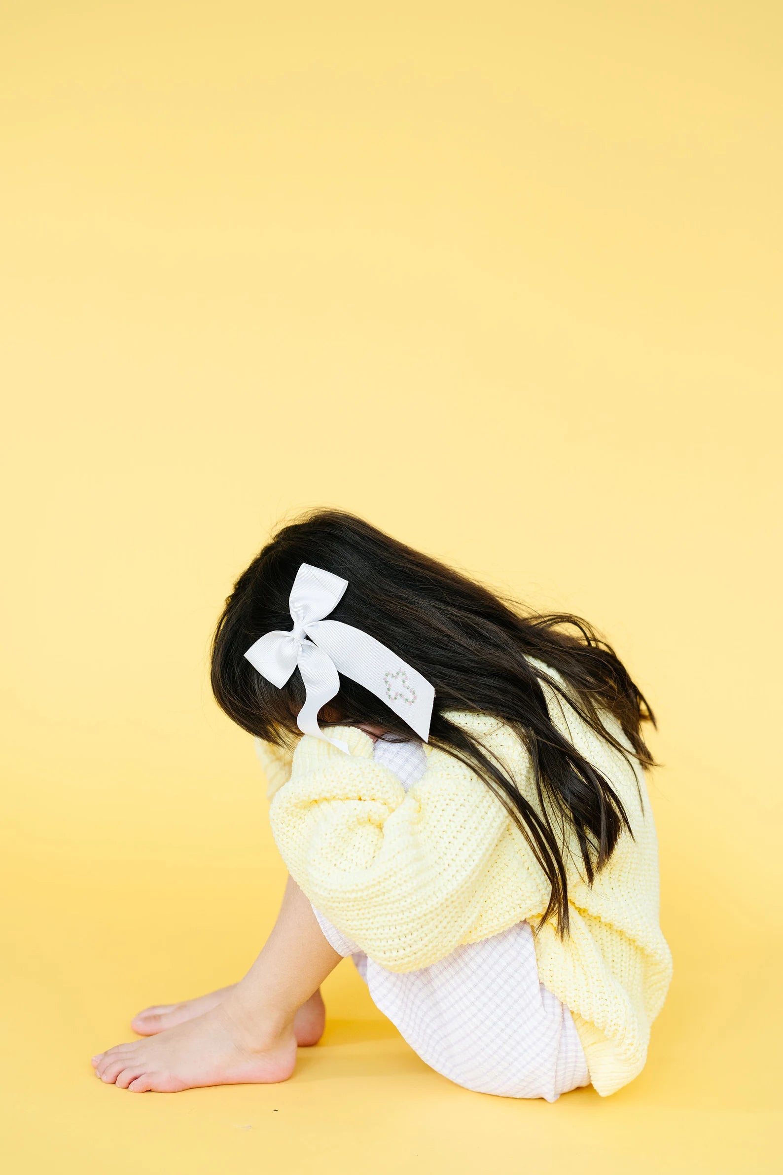Tulip Cross Hand- Embroidered Bow