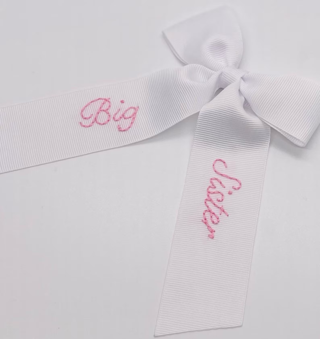 Big Sister Hand-Embroidered Bow