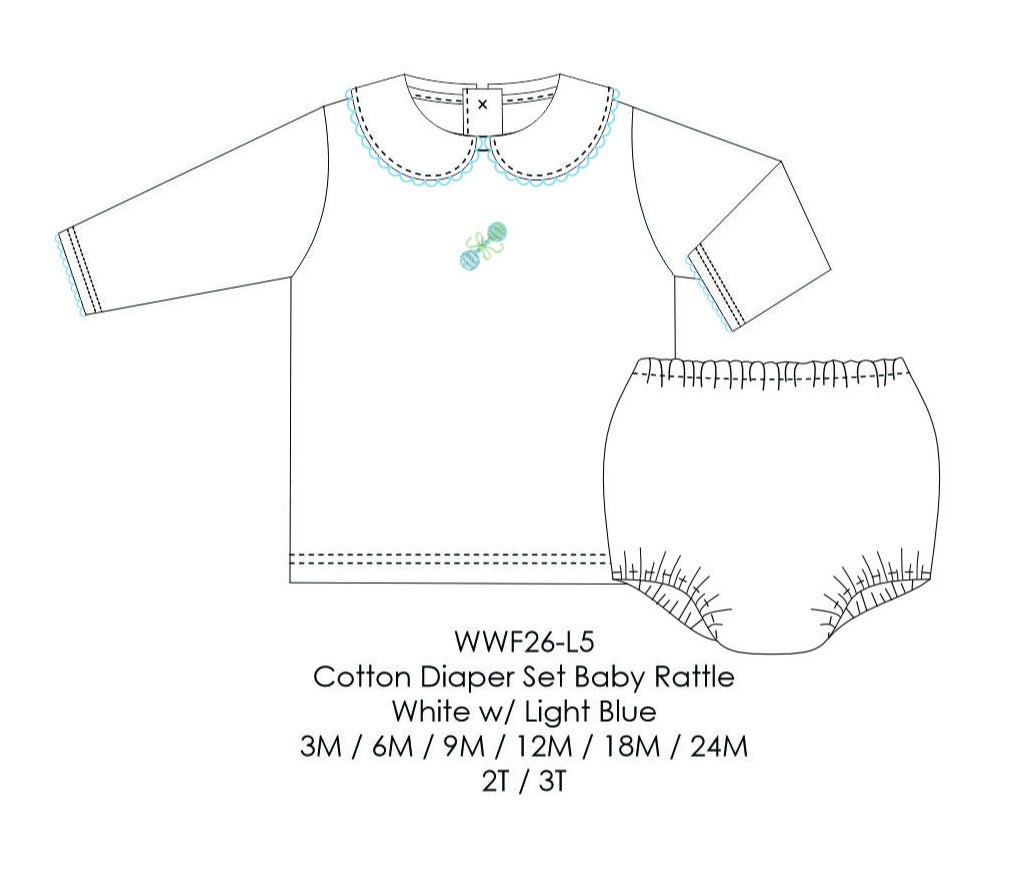 Baby Rattle Diaper Set