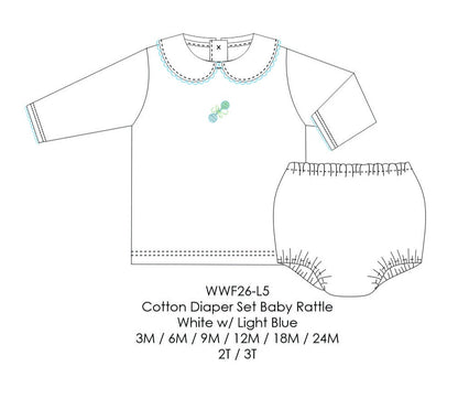 Baby Rattle Diaper Set