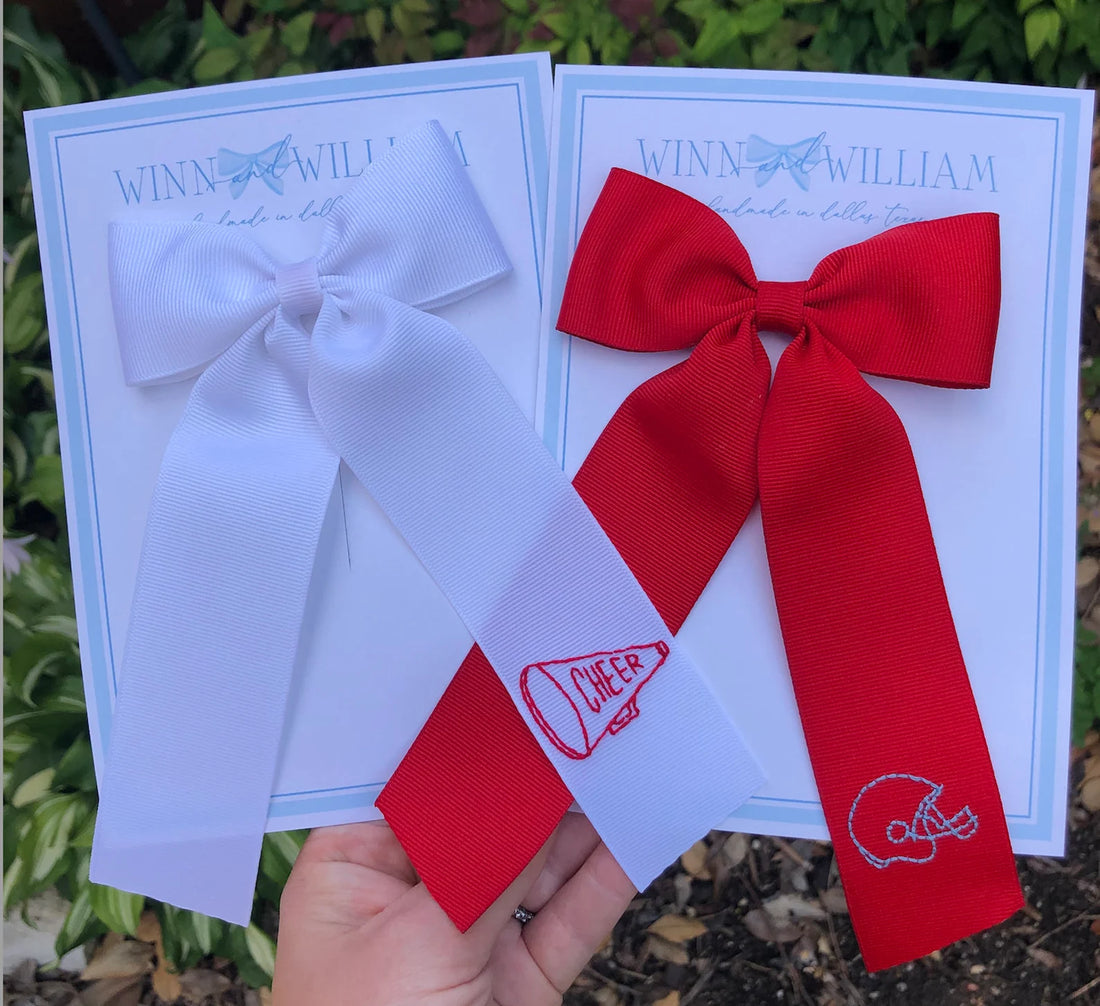 Cheer Hand-Embroidered Bow