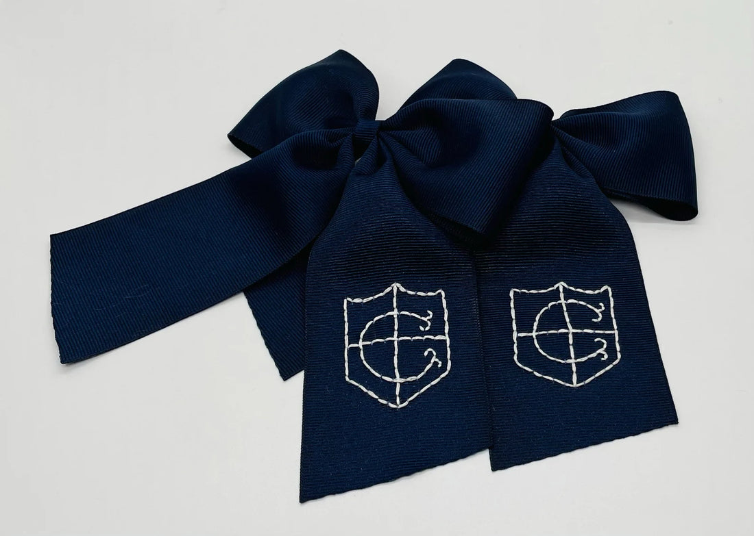 Custom School Hand-Embroidered Bow