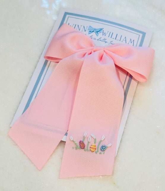 Garden of Eggs Embroidered Bow