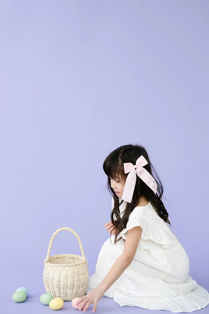 Sheep Embroidered Bow