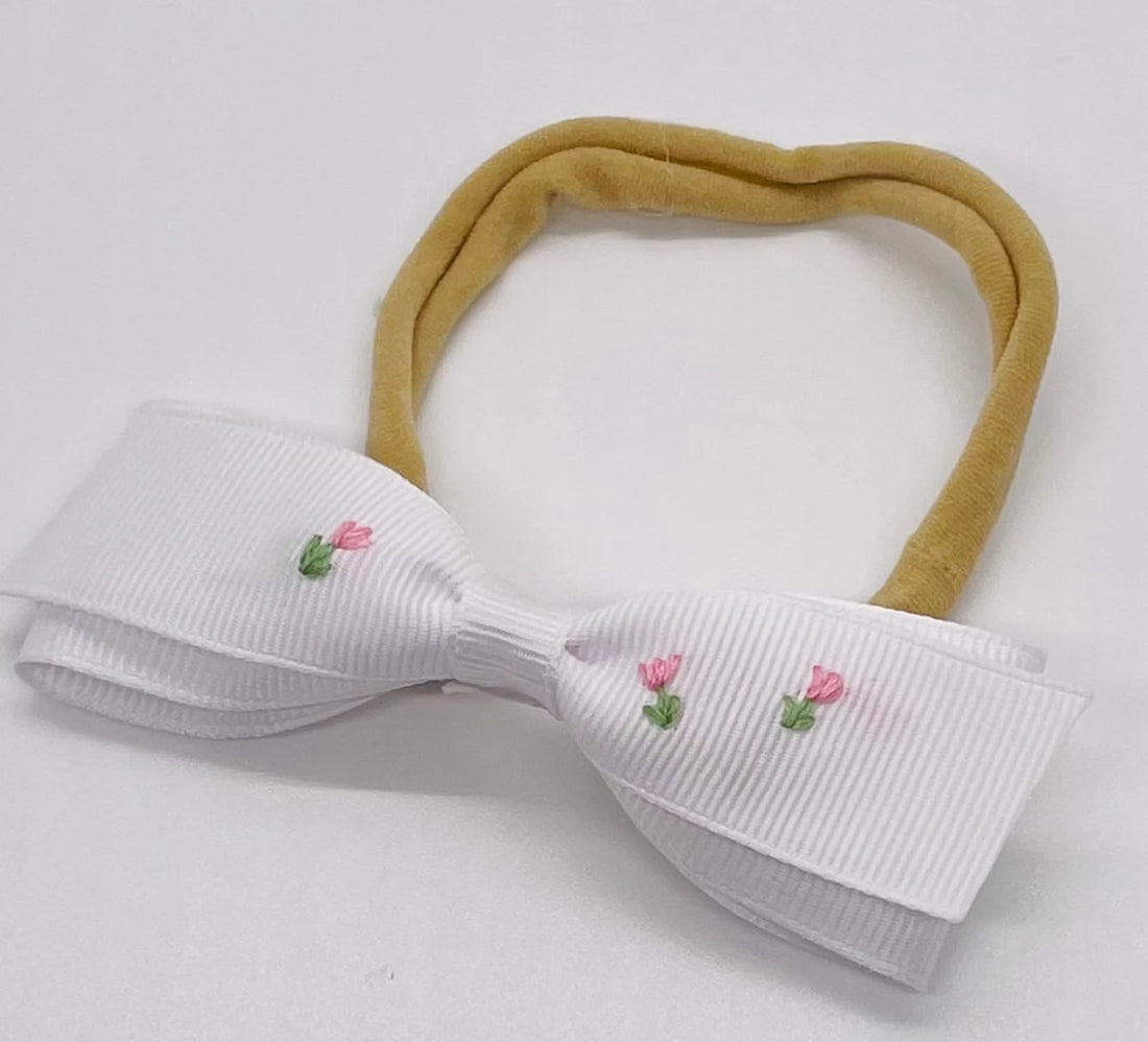 Tulip "LOTTIE" Hand - Embroidered Bow