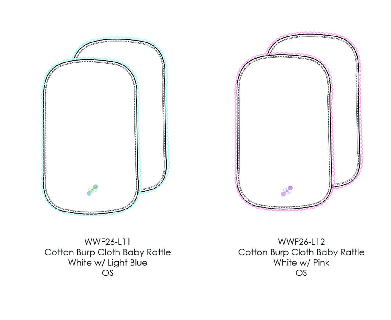 Baby Rattle Burp Cloth